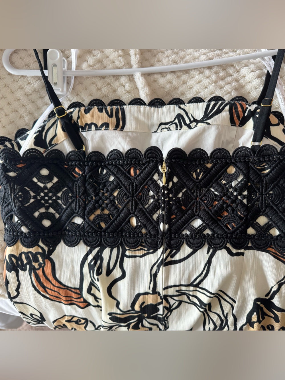 Lilly Pultizer Black Crochet-Trim Floral Maxi Dress - White with Brown Accents - Picture 5 of 7